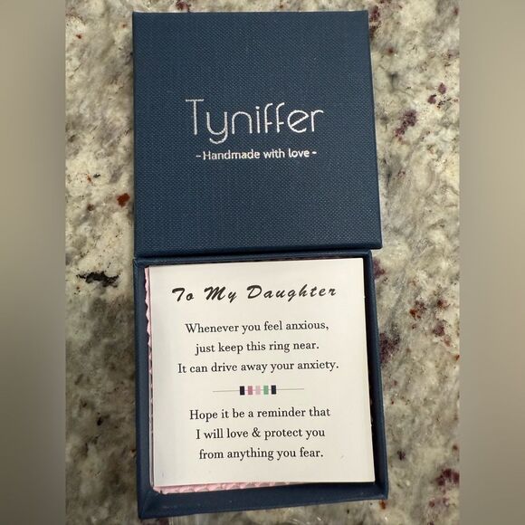 NEW Tyniffer Beads Fidget Ring To My Daughter Ring Daughter Anxiety Sz 7 - Picture 7 of 12